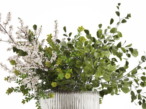 Beautiful Bouquet Of Cherry Blossom Branches 482 3D Model