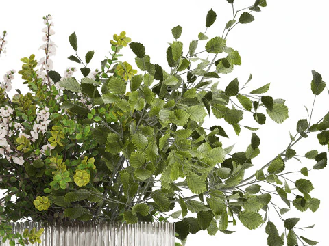 Beautiful Bouquet Of Cherry Blossom Branches 482 3D Model