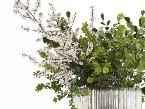 Beautiful Bouquet Of Cherry Blossom Branches 482 3D Model