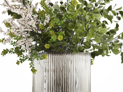 Beautiful Bouquet Of Cherry Blossom Branches 482 Model 3D