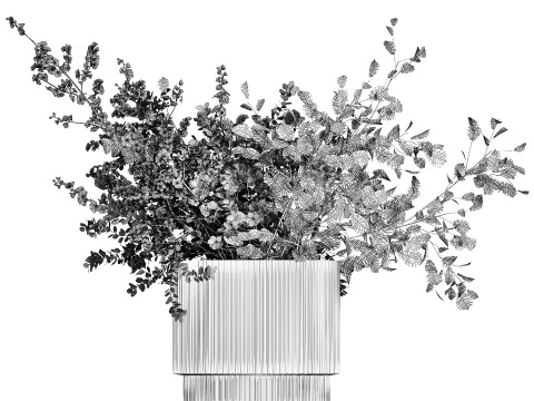 Beautiful Bouquet Of Cherry Blossom Branches 482 3D Model