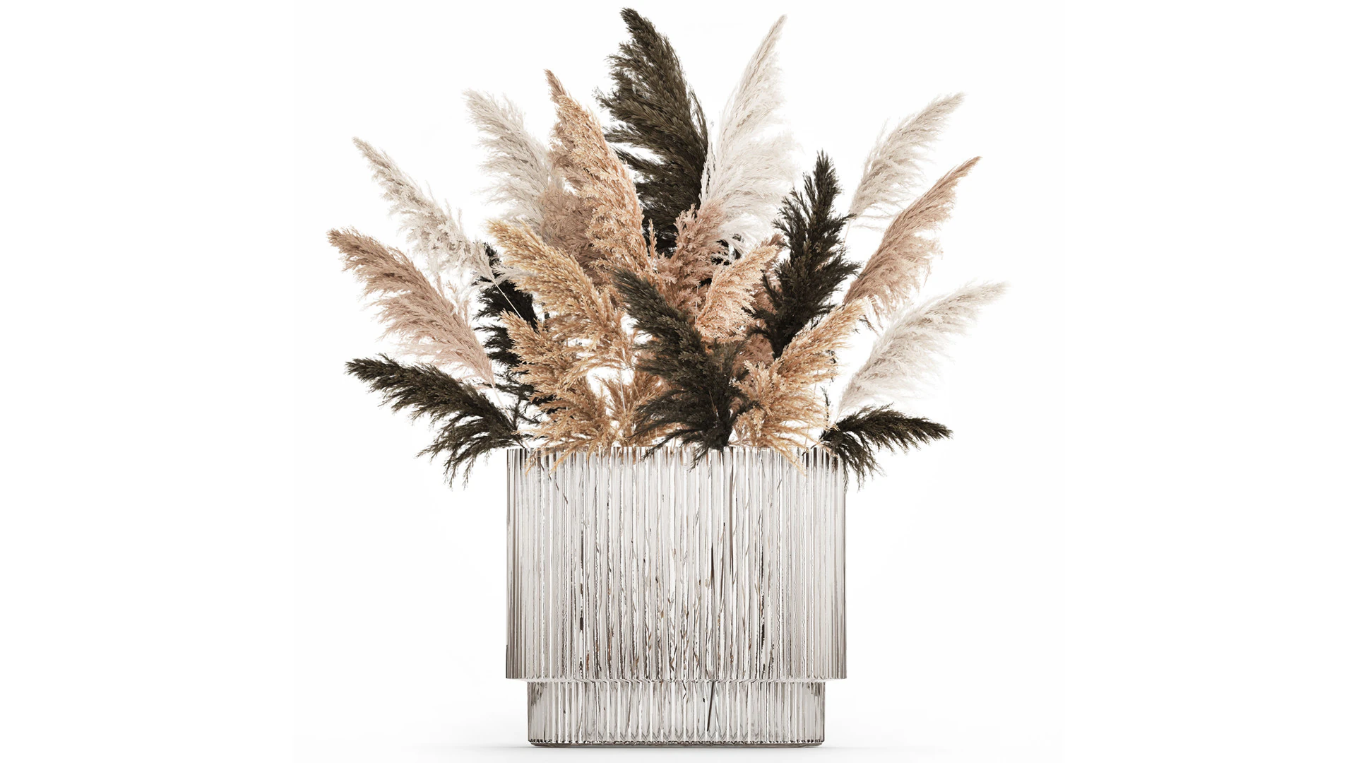 Beautiful Bouquet Dried Flowers Cortaderia Pampas 487 3D Model .c4d .max .obj .3ds .fbx .stl .blend 