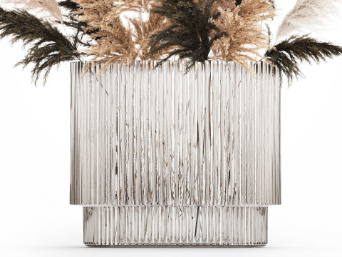Beautiful Bouquet Dried Flowers Cortaderia Pampas 487 3D-Modell