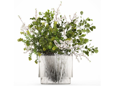 Beautiful Bouquet Of Branches Flowering Cherries 489 Model 3D