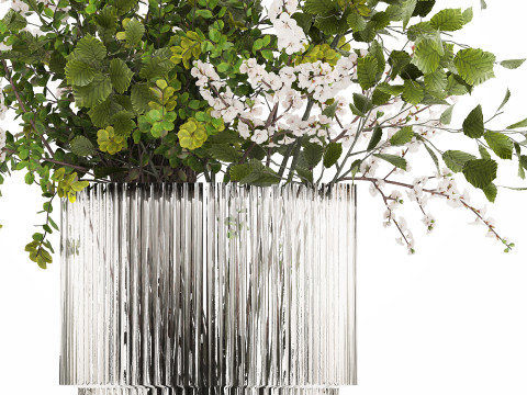 Beautiful Bouquet Of Branches Flowering Cherries 489 3D Модель