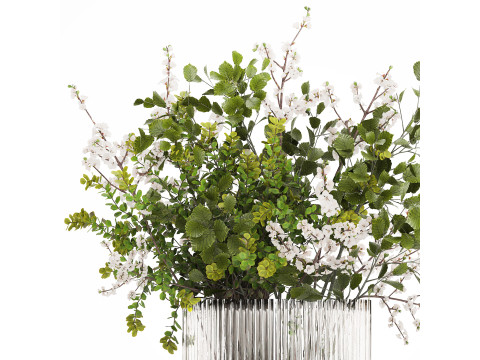 Beautiful Bouquet Of Branches Flowering Cherries 489 3D Модель