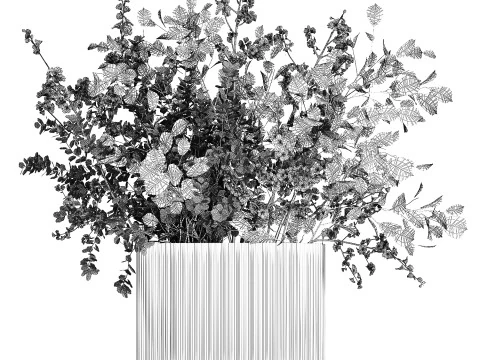 Beautiful Bouquet Of Branches Flowering Cherries 489 3D Model