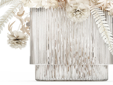 Bouquet Of Dried Flowers Hydrangea Pampas Vase 491 Modello 3D