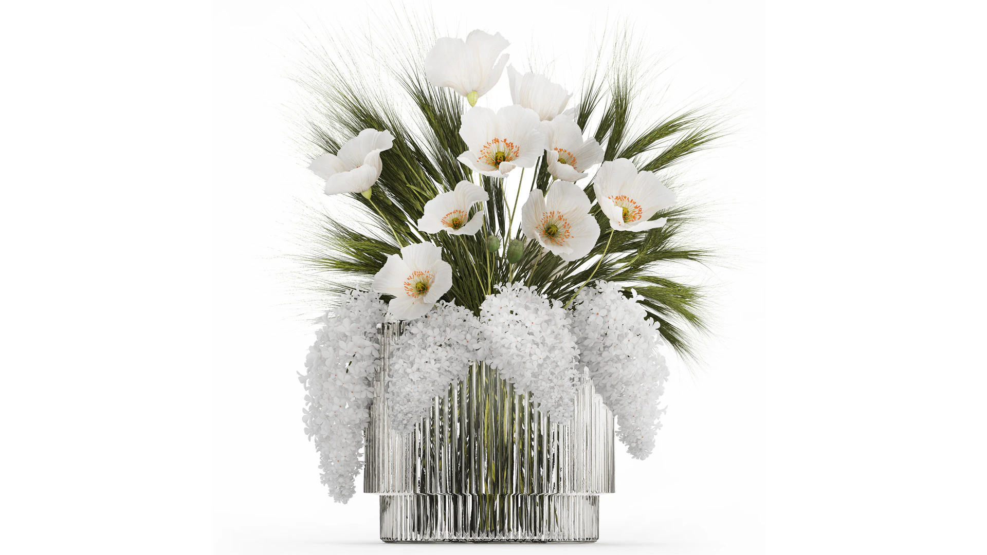 Summer Designer Bouquet Wild Flowers Poppy lilac 494 3D Model .c4d .max .obj .3ds .fbx .stl .blend 