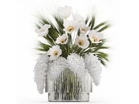 Summer Designer Bouquet Wild Flowers Poppy lilac 494 3D मॉडल