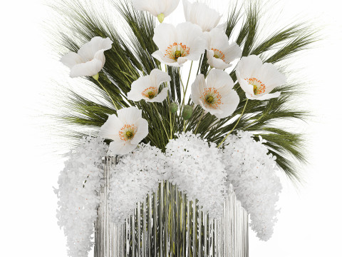 Summer Designer Bouquet Wild Flowers Poppy lilac 494 3D Model