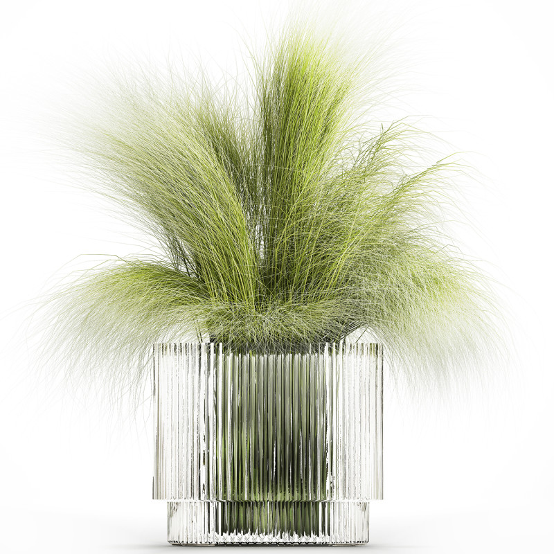 Bouquet green flowers in vase decorative grass 498 3D-Modell .c4d .max .obj .3ds .fbx .stl .blend
