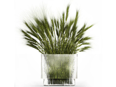 जंगली फूलों का ग्रीष्मकालीन गुलदस्ता गेहूं स्पाइकलेट 499 3D मॉडल