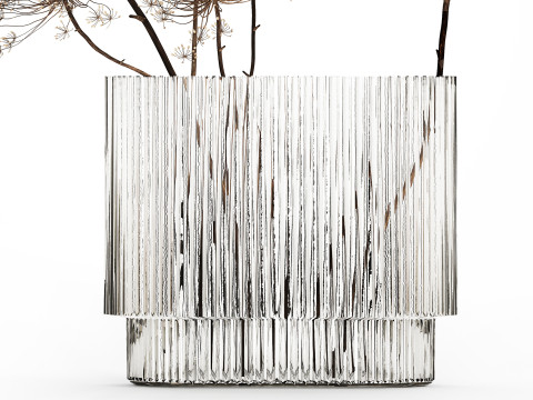 Dried Flowers Vase Dry Branches Heracleum Hogweed 501 Modèle 3D