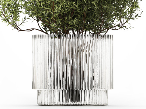 Bouquet in a glass vase of olive branches 503 3D मॉडल