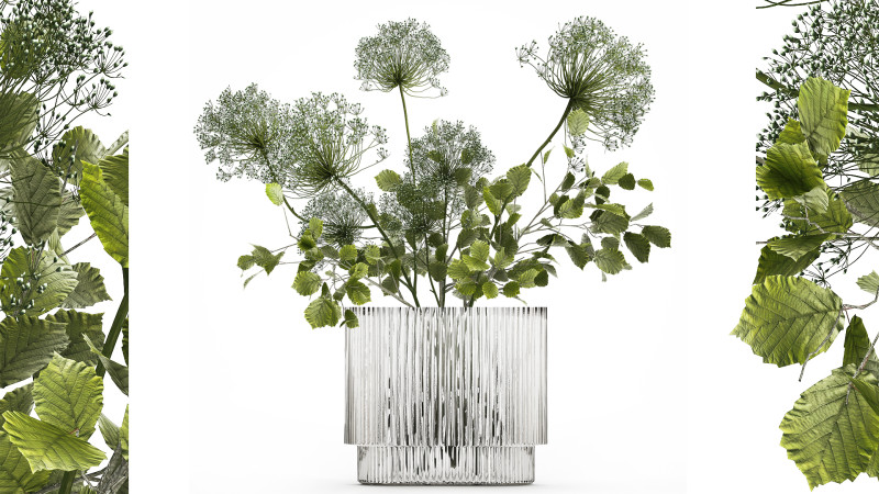 Flower Bouquet Of Green Branches And Hogweed 504 3D-Modell .c4d .max .obj .3ds .fbx .stl .blend
