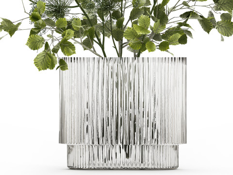 Flower Bouquet Of Green Branches And Hogweed 504 3D-Modell