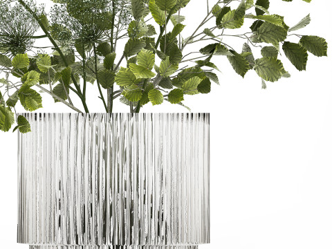 Flower Bouquet Of Green Branches And Hogweed 504 3D-Modell