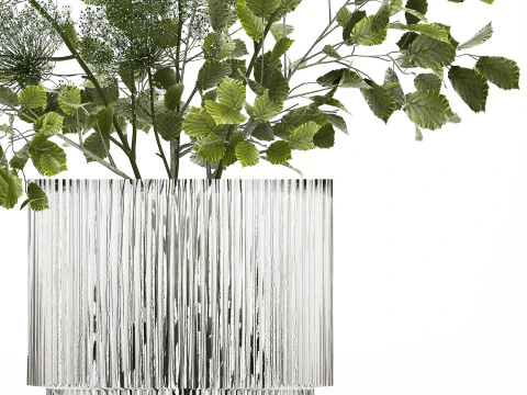 Flower Bouquet Of Green Branches And Hogweed 504 3D Model