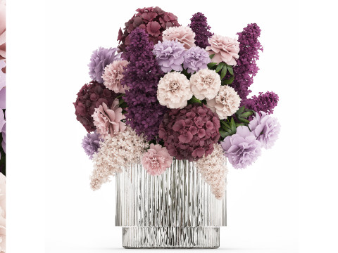 Bouquet Of Flowers Peony hydrangea lilac 506 3D 모델