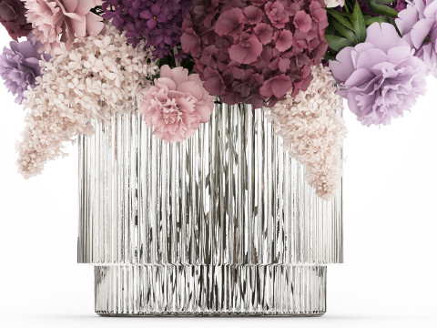 Bouquet Of Flowers Peony hydrangea lilac 506 3D 모델