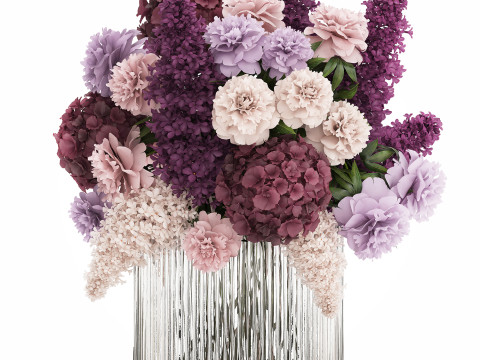 Bouquet Of Flowers Peony hydrangea lilac 506 3D 모델