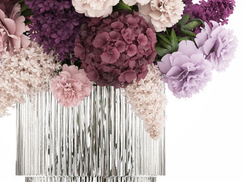 Bouquet Of Flowers Peony hydrangea lilac 506 3D 모델