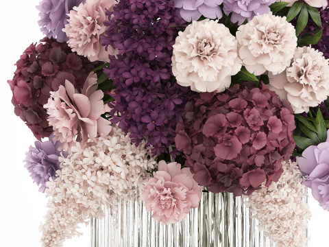 Bouquet Of Flowers Peony hydrangea lilac 506 3D 모델