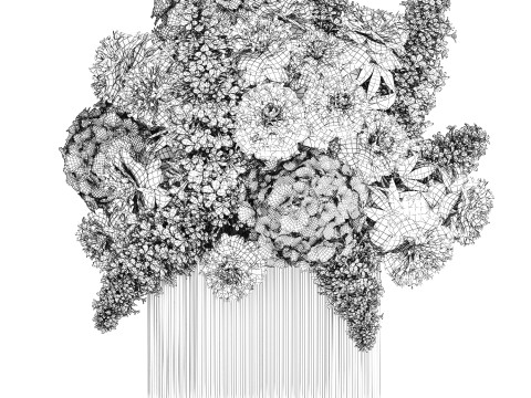 Bouquet Of Flowers Peony hydrangea lilac 506 3D 모델