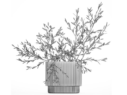 Bouquet in a glass vase of olive branches 509 3D मॉडल