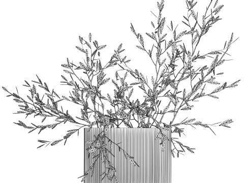 Bouquet in a glass vase of olive branches 509 3D मॉडल