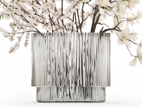 Bouquet Sakura Branches Cherry Blossom Magnolia 510 3D Model