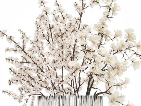 Bouquet Sakura Branches Cherry Blossom Magnolia 510 3D Model