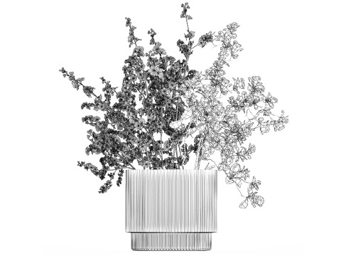Bouquet Sakura Branches Cherry Blossom Magnolia 510 3D Model