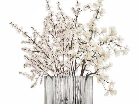 Bouquet Sakura Branches Cherry Blossom Magnolia 510 3D Model
