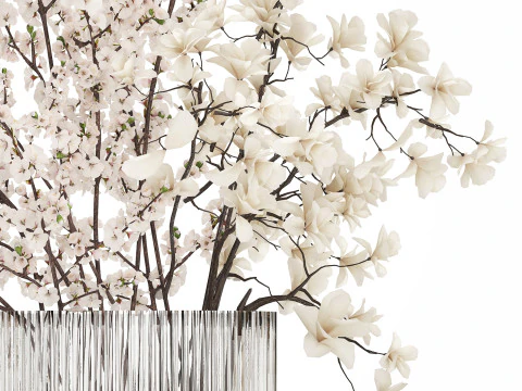 Bouquet Sakura Branches Cherry Blossom Magnolia 510 3D Model