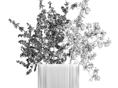 Bouquet Sakura Branches Cherry Blossom Magnolia 510 3D Model