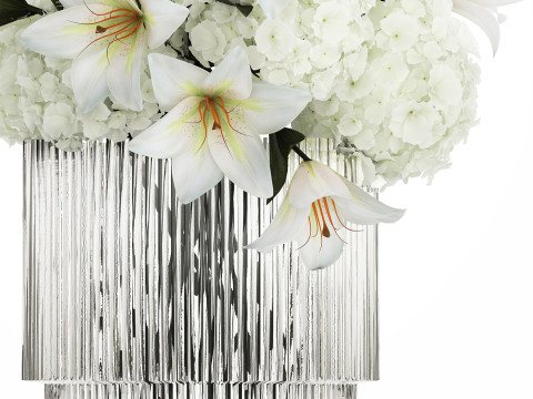 Bouquet Of Flowers Vase Hydrangea Lilies 511 3D 모델