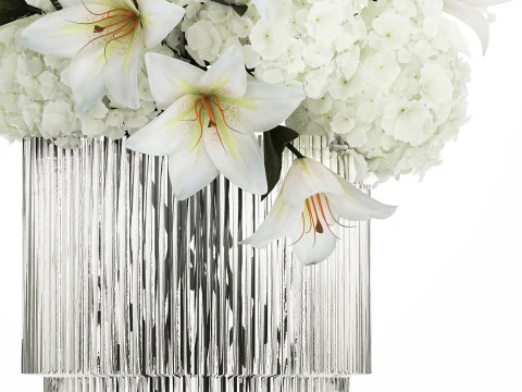 Bouquet Di Fiori Vaso Di Gigli Di Ortensie 511 Modello 3D