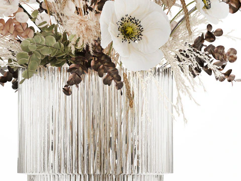 Bouquet Dried Flowers Hydrangea Pampas Poppy Wheat 512 3D Model