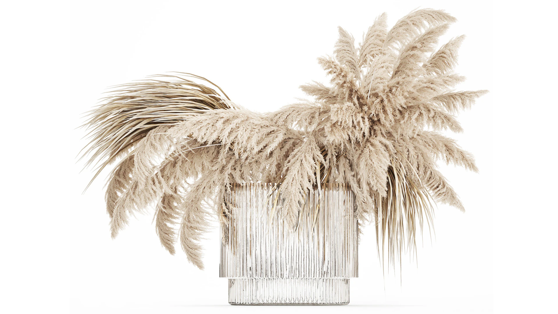 Bouquet of dried flowers cortaderia pampas reed 514 3D Model .c4d .max .obj .3ds .fbx .stl .blend 
