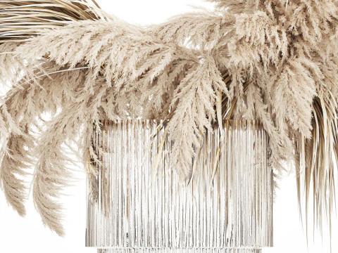 Bouquet of dried flowers cortaderia pampas reed 514 3D Model