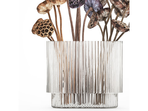Bouquet of dried flowers with lotus branches 515 Modello 3D