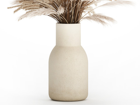 Bouquet Of Dried Flowers Pampas Branches Reed 519 3D Model