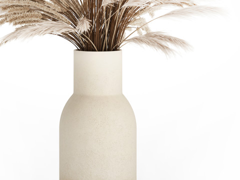 Bouquet Of Dried Flowers Pampas Branches Reed 519 3D Model