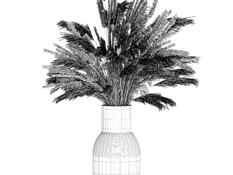 Bouquet Of Dried Flowers Pampas Branches Reed 519 3D Model