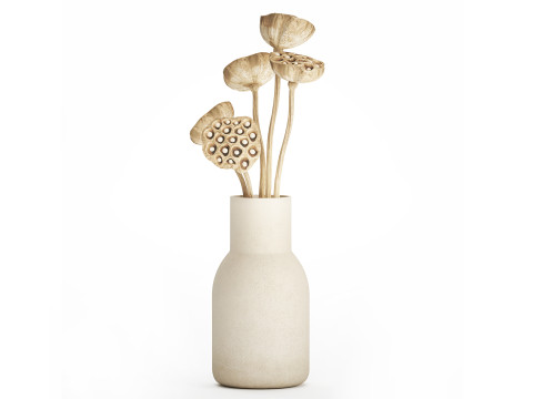 Flower Bouquet Of Dried Flowers Lotus Branches 522 3D मॉडल