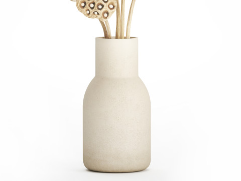 Flower Bouquet Of Dried Flowers Lotus Branches 522 Modello 3D