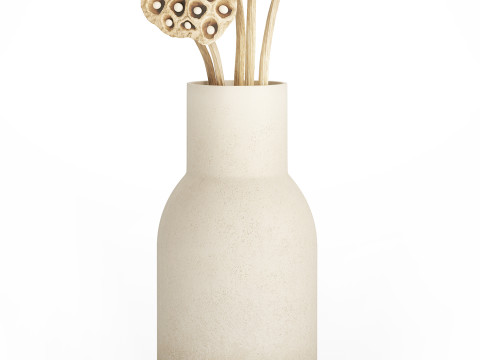 Flower Bouquet Of Dried Flowers Lotus Branches 522 Modello 3D
