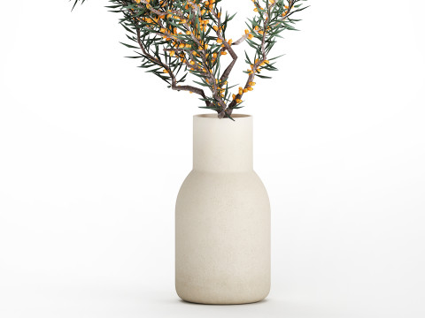 Bouquet Branches Yellow Berries Sea Buckthorn 523 Modelo 3D